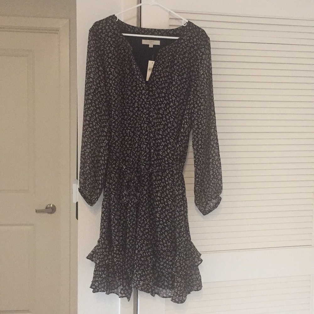 Loft Black & Floral Dress